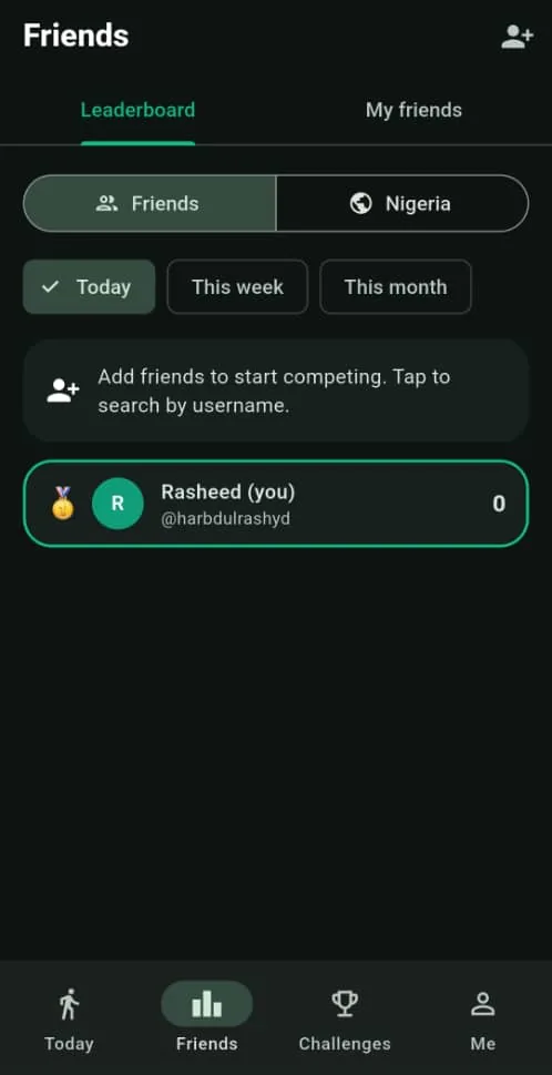 Friends leaderboard
